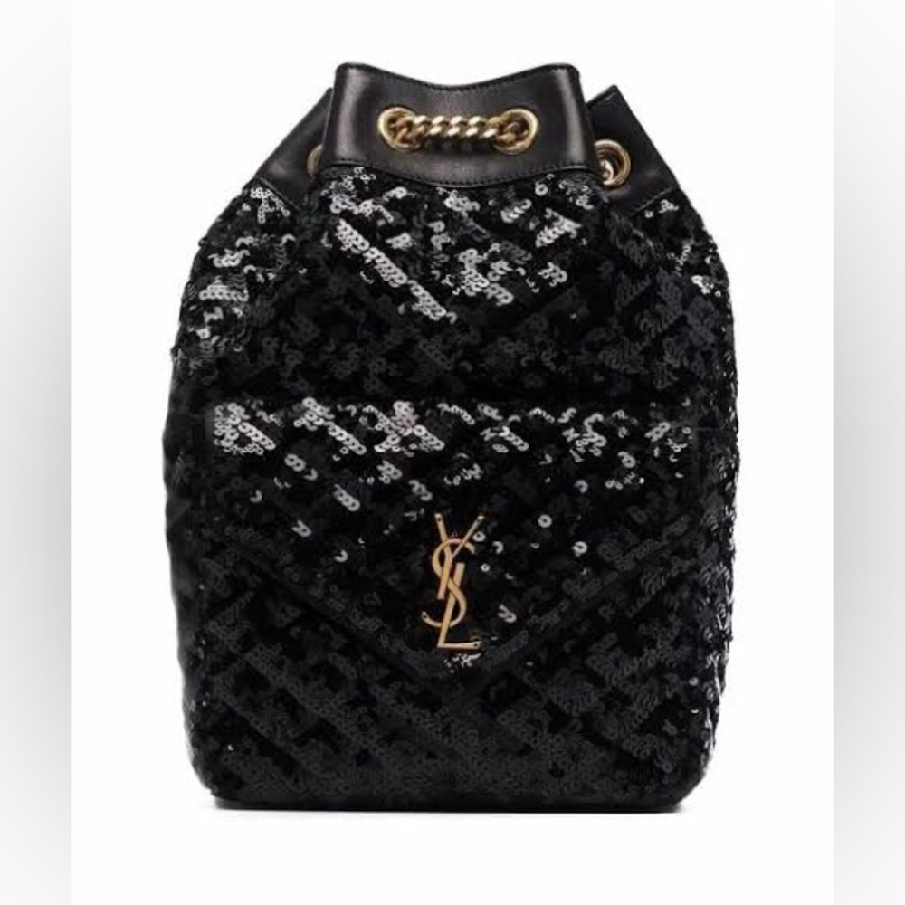 YSL Saint Laurent Sequin Satin Chain Backpack